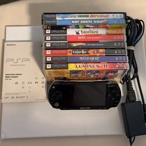 Sony PlayStation Portable Game Console + 8 games